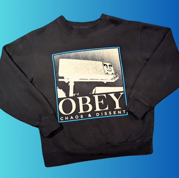 Y2K Obey, Chaos and Dissent Crewneck Size S - Picture 1 of 4